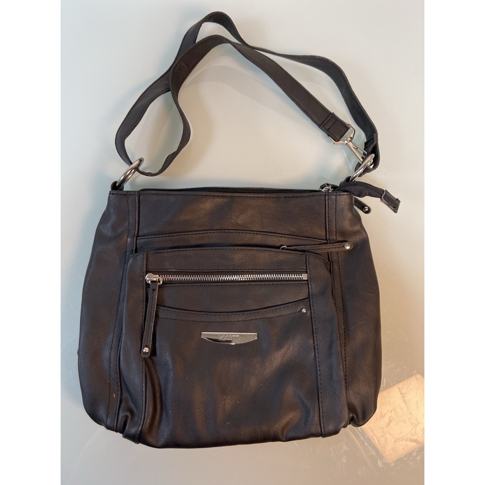 Rosetti Women's Black Crossbody‎ Bag Multi Pocket Everyday Purse